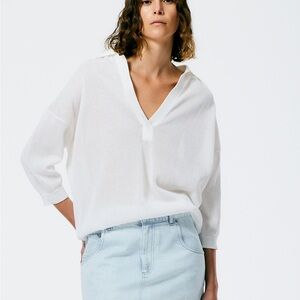 Tibi Crispy Viscose Sweater Easy Polo *sold out